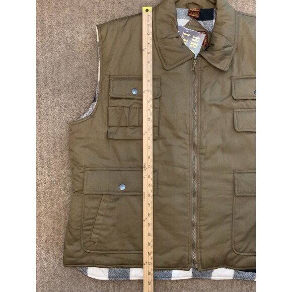Branded Lion Vest Mens 1XB Canvas Quilted Plaid Flannel Lined Hunting Outdoor - Picture 4 of 6